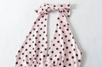 Hot Girl Spicy Two-Piece  Retro Polka Dot Necktie Top Satin High Waist Short Skirt Set