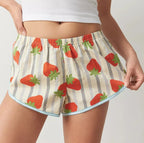 Fairycore Striped Lounge Shorts With Elastic Waist Loose Wide Leg Bottoms