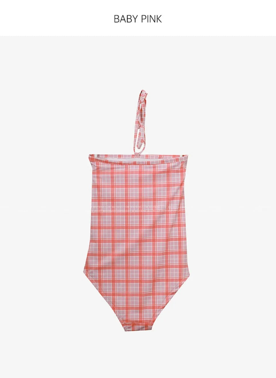 Plaid Push Up Backless One Piece Swimsuit