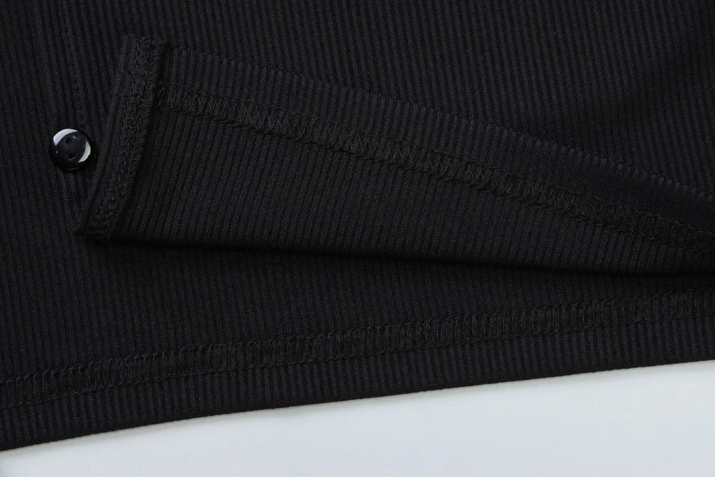 Female Cardigan Fashion Solid Long Sleeve Sexy Ribbed Casual Top