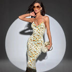 Floral Suspender Dress With Strapless