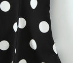 Women Fashion Sleeveless Backless Sexy Black Polka Dot Bow Neck Halter Top
