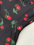 Cherry Print Vintage Summer Dress With A-Line Swing Sundress