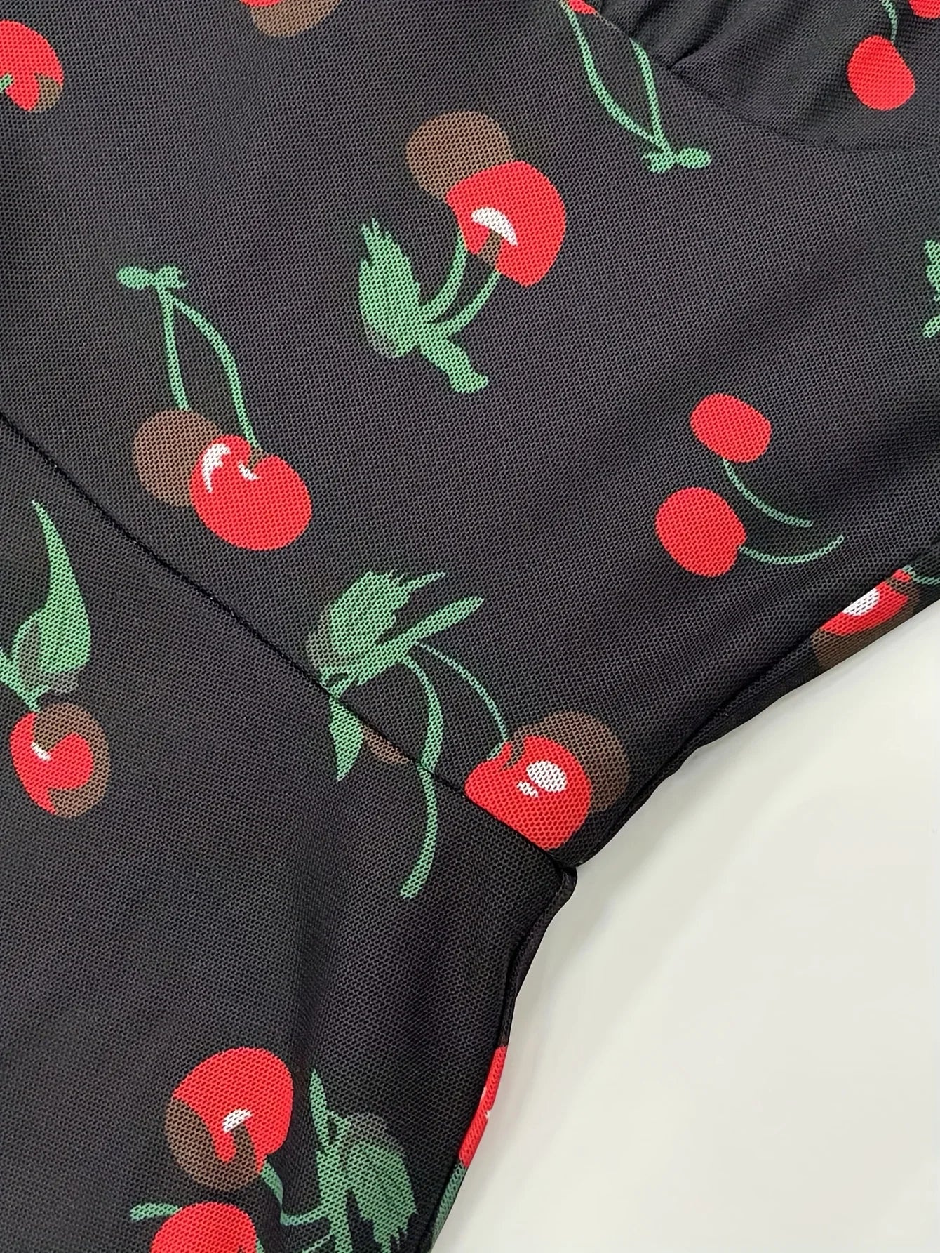 Cherry Print Vintage Summer Dress With A-Line Swing Sundress