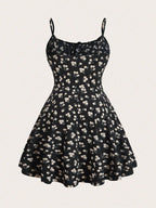 Fashion Floral Sleeveless Thin Strap Camisole Dress