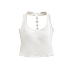 Midnight Y2K Backless Chain Cutout Strapless Tank Top