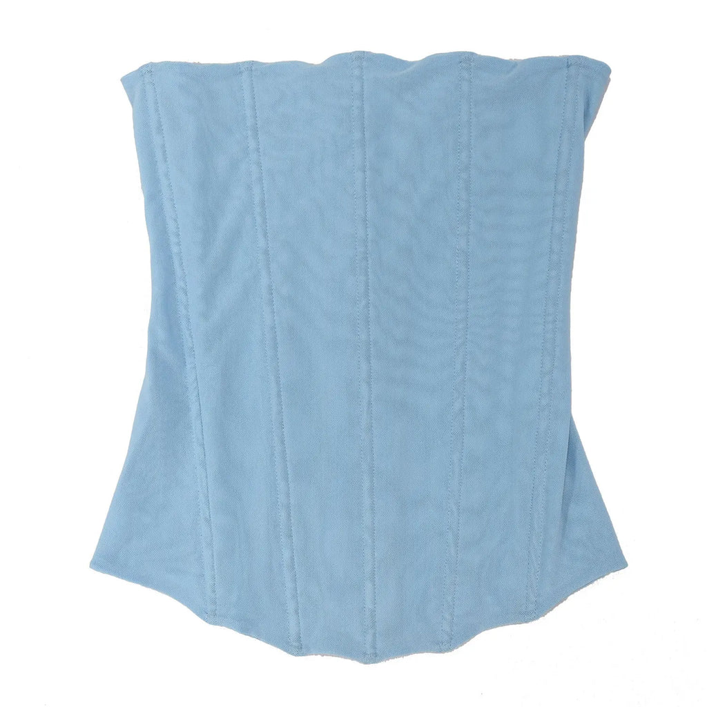 Corsets Women Sexy Sleeveless Breathable Mesh Zip Overbust Bustier Bodice