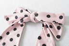 Hot Girl Spicy Two-Piece  Retro Polka Dot Necktie Top Satin High Waist Short Skirt Set
