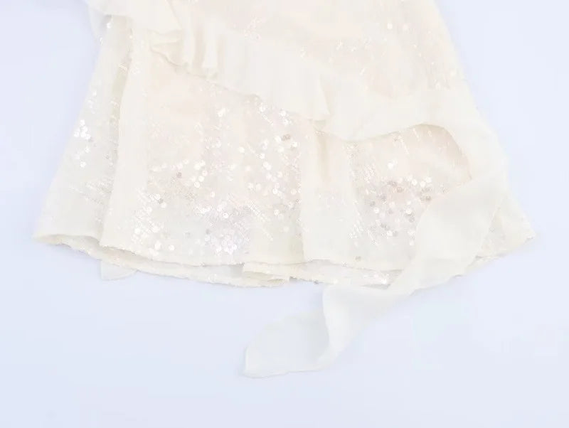Sequin Backless Mini Slip Dress