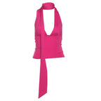 Spicy Flame Backless Vest With Deep V Neck For Versatile Style