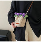 String Bucket Bag For Women Lightweight Crossbody Versatile Hollowout Design