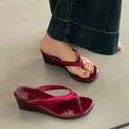 Women Slides With Non Slip Grip Clip Toe Comfort Elevated Street Style