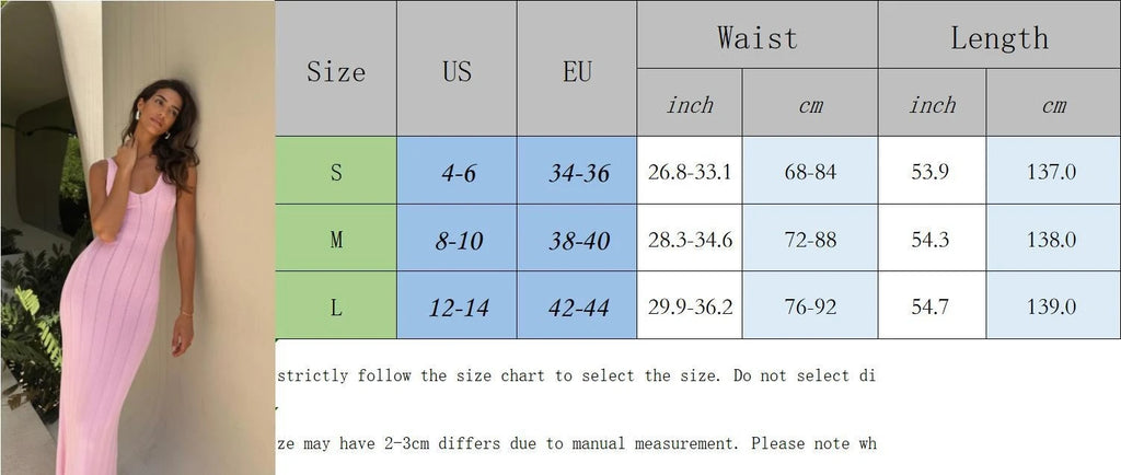 Knitted Sleeveless Backless Dress With High Waist Flattering Long Aline Style