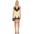 Mini Lace Sexy Evening Spaghetti Straps Satin Dress