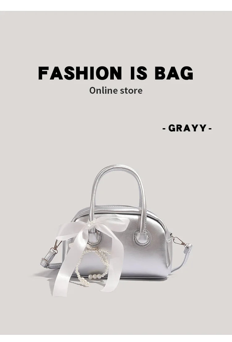 Bowknot PU Leather Crossbody Bag For Women Harajuku Style