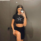 Vintage Rhinestone Star Crop Top
