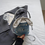 Sweet Butterfly Denim Mini Crossbody Bag