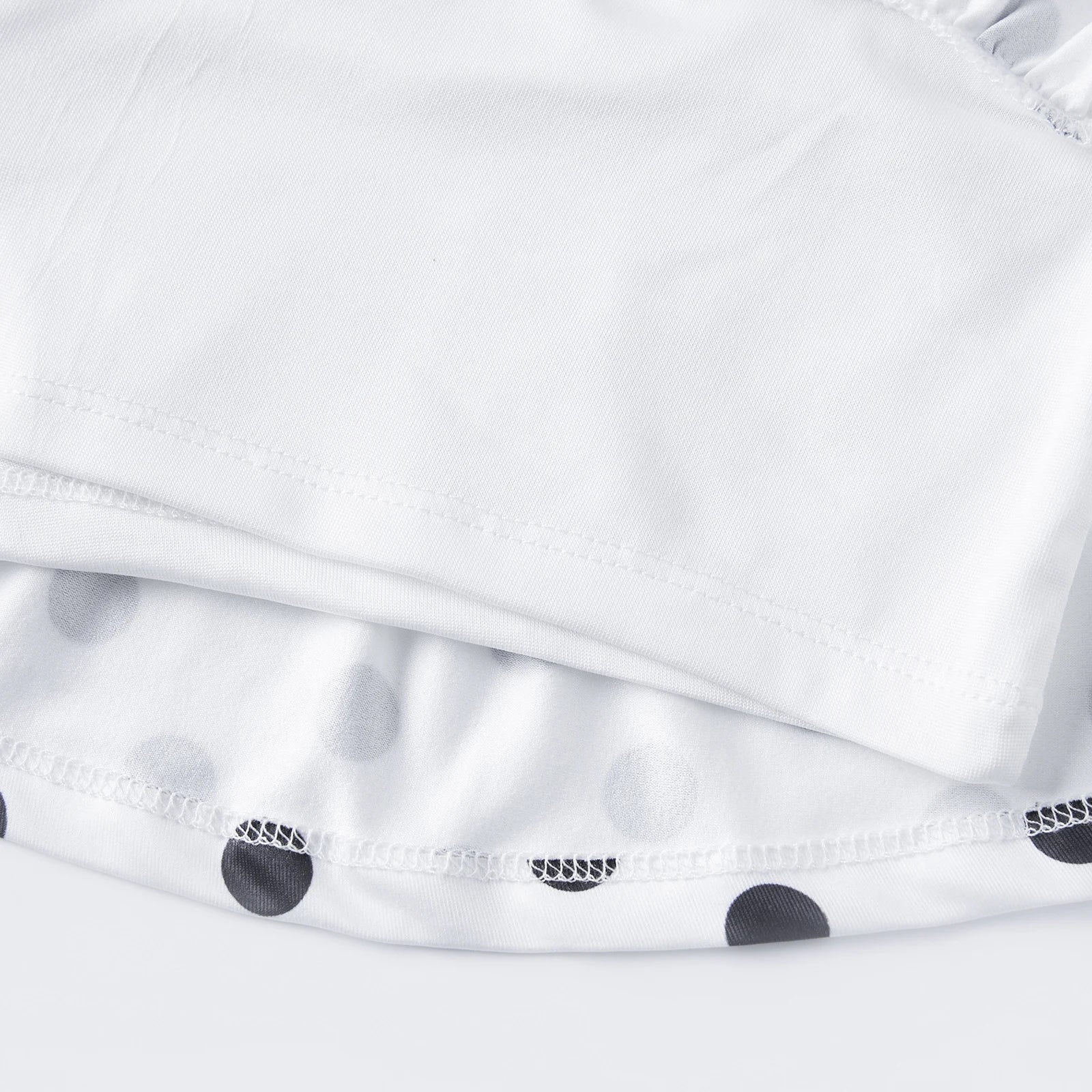 Dot Print Mini Skort With Ruffle Hem Low Rise