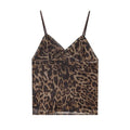 Vintage Leopard Print Mesh Long Skirt With Empire Waist Flowy Tulle