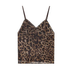 Vintage Leopard Print Mesh Long Skirt With Empire Waist Flowy Tulle