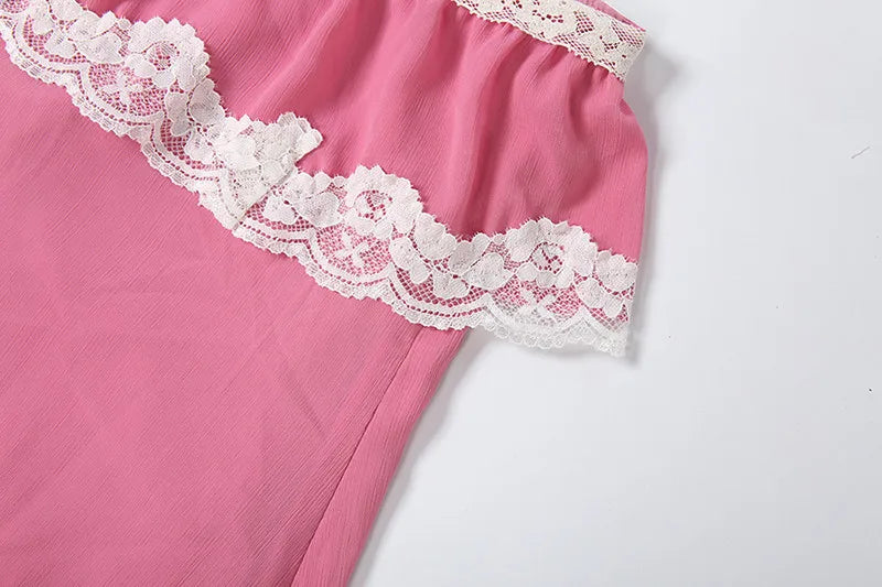 Sweet Style Patchwork Lace Dress With Square Collar Backless Sleeveless Bodycon