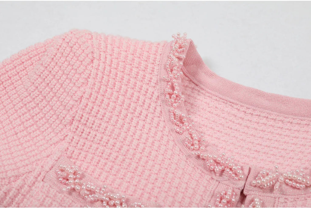 Beaded Knit A Line Dress