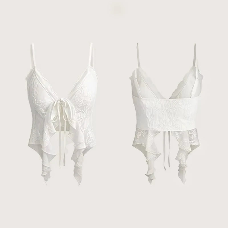 Sunny Chic Corset Lace Crop Top Sleeveless Tank