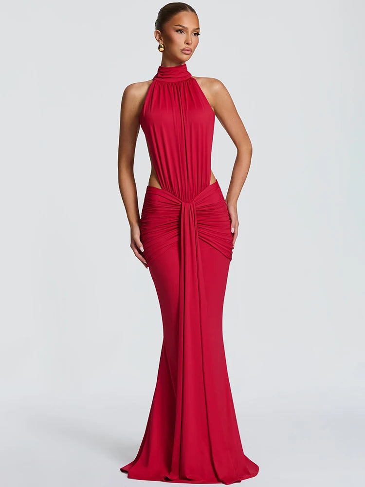 Backless Sleeveless Maxi Dress Elegant Bodycon