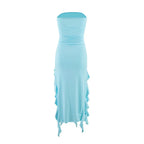 Tube Top Strapless Sexy Midi Dress
