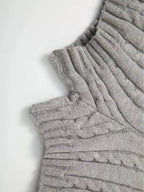 Sexy Vintage Hooded Knitted Long Sleeve Set