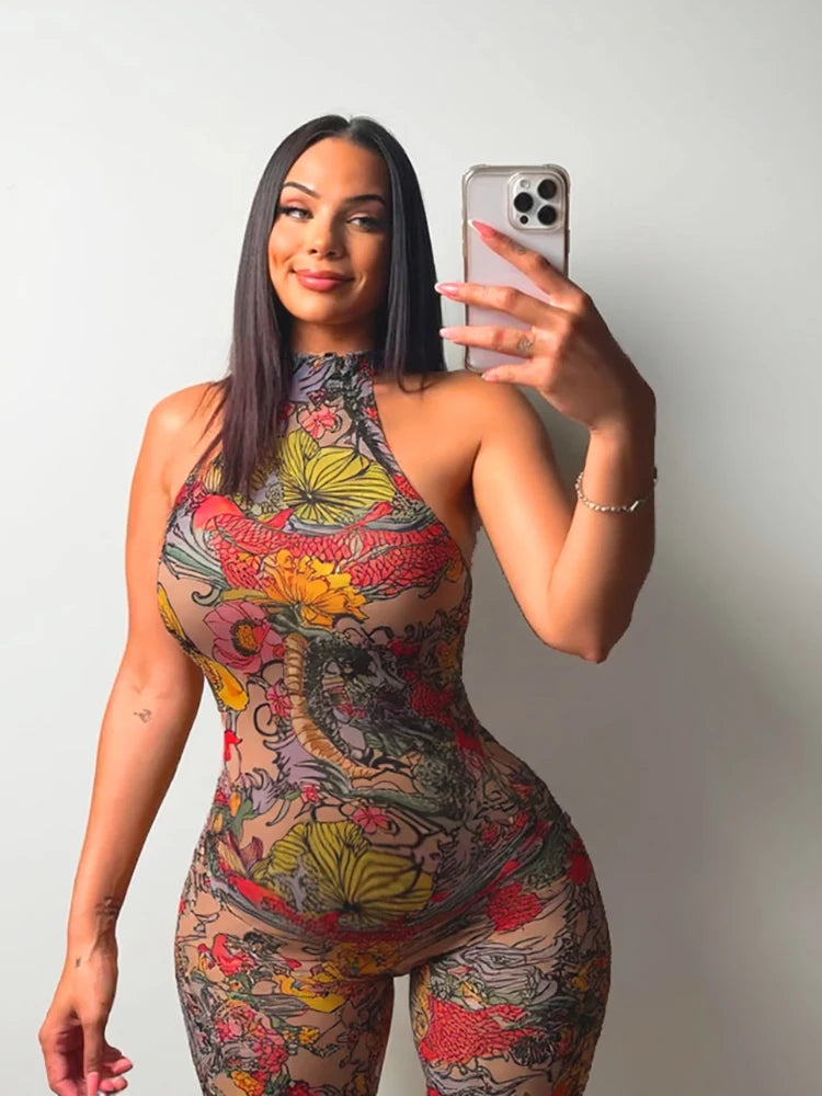 Backless Halter Off Shoulder Playsuit With Skinny Stretch Wrap Romper