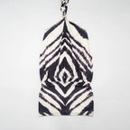 Zebra Print Halter Backless Mini Dress For Nightlife Chic