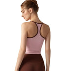 Colorful Yoga Vest With Fixed Chest Pads Women Gym Sleeveless Tank Top For Fitness And Running