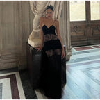 Lace See Through Sling Maxi Dress Evening