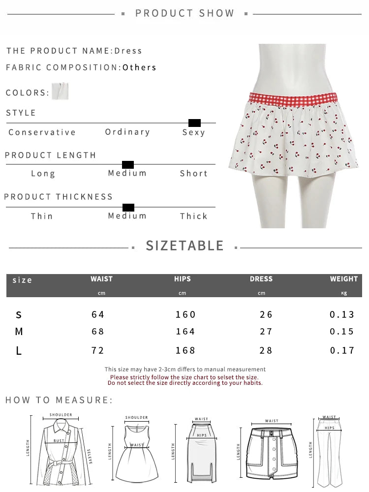 Cherry Plaid Y2K Backless Crop Top Skirt Set