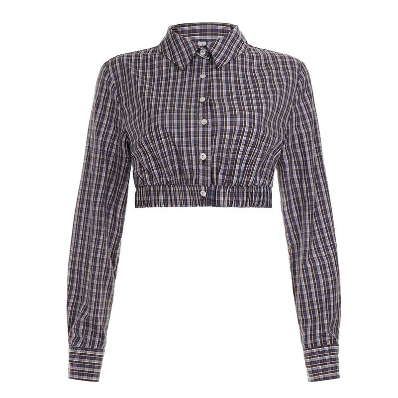 Plaid Streetwear Set With Cropped Shirt And Mini Skirt