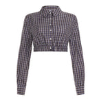 Plaid Streetwear Set With Cropped Shirt And Mini Skirt