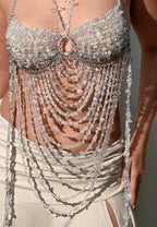 Handmade Chain Beaded Bralette Top
