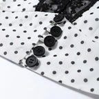 Polka Dot Chic Set With V Neck Crop Top And Ruffle Skirt