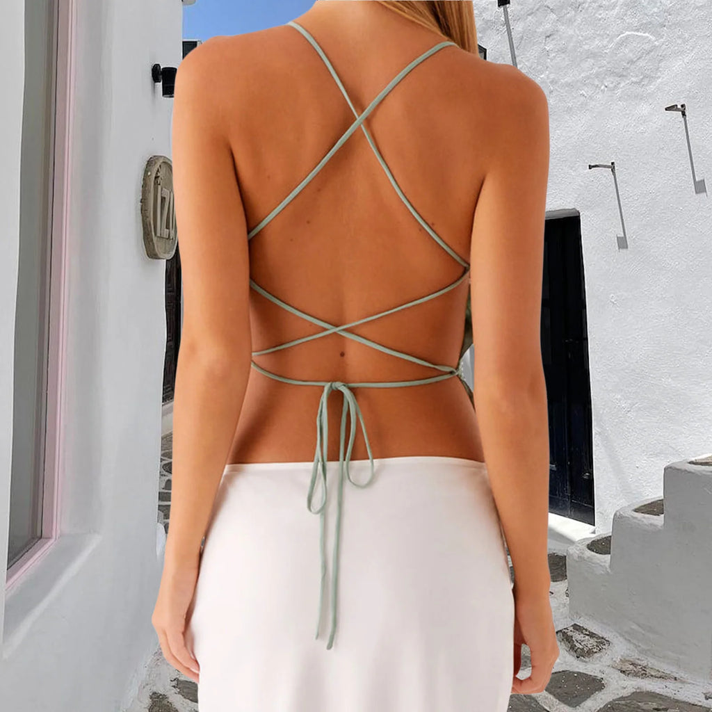 Floral Backless Camisole Tank Top