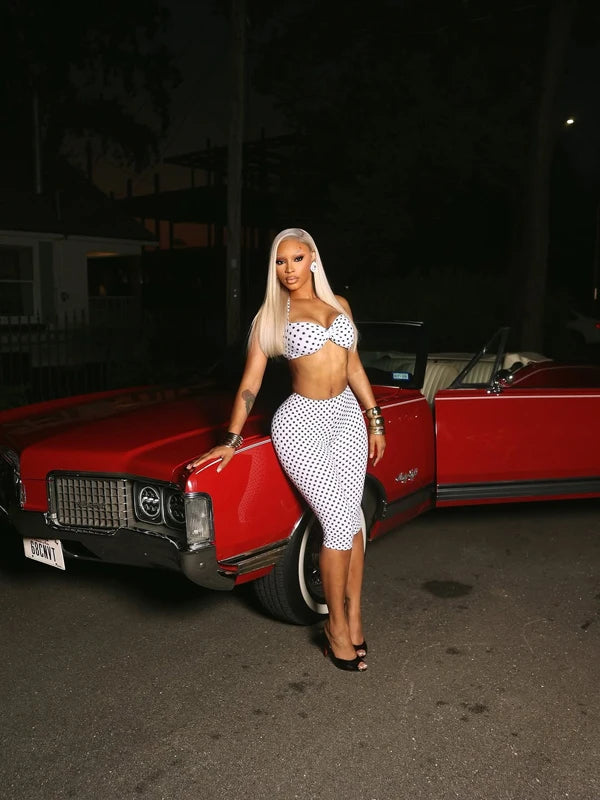 Two Piece Spaghetti Strap Crop Top And Capris Set Sleeveless Backless Look