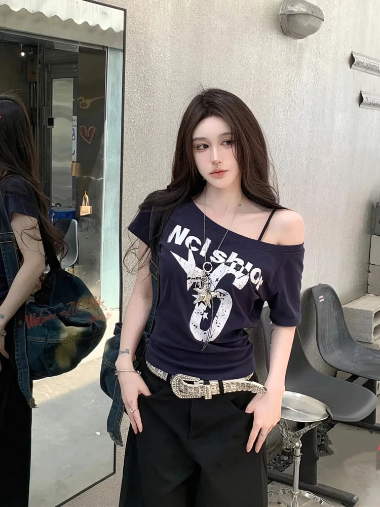 Off Shoulder Sport Top For Women Vintage Inspired Crop