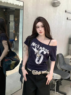 Off Shoulder Sport Top For Women Vintage Inspired Crop