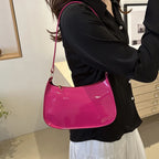 Retro Solid PU Leather Shoulder Bag For Women Chic Casual Hobo