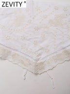 Backless Strapless Embroidered Crop Top With Hollow Details