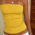 Bandeau Crop Top Strapless Tube Polka Dot