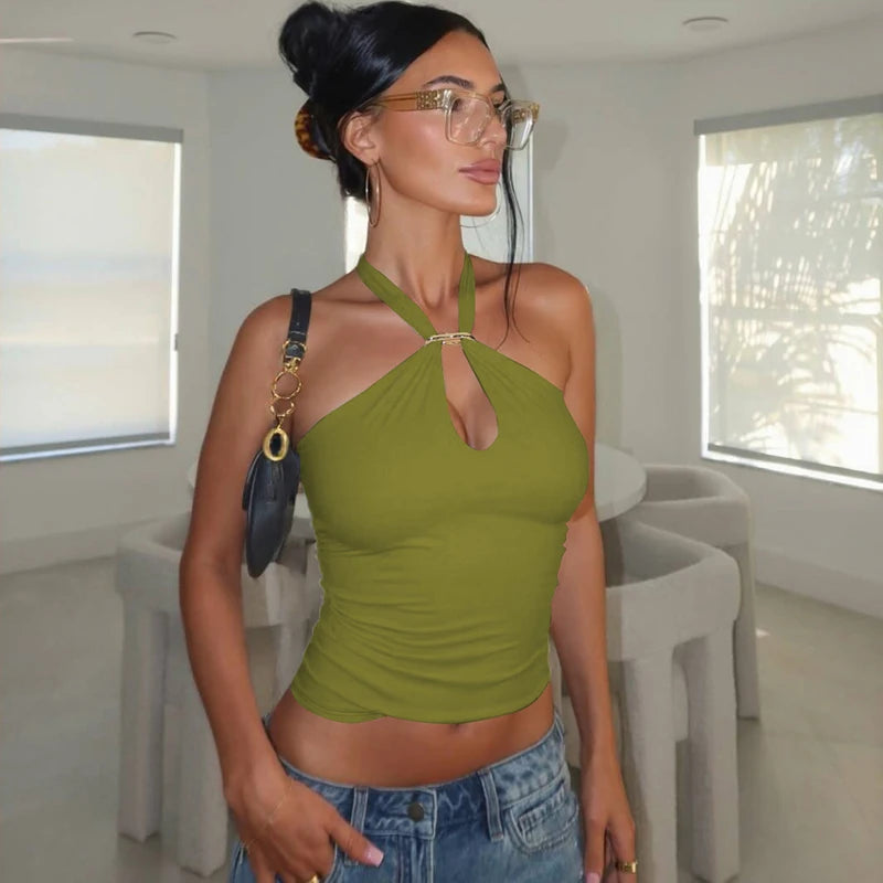 Halter Backless Bandage Crop Top