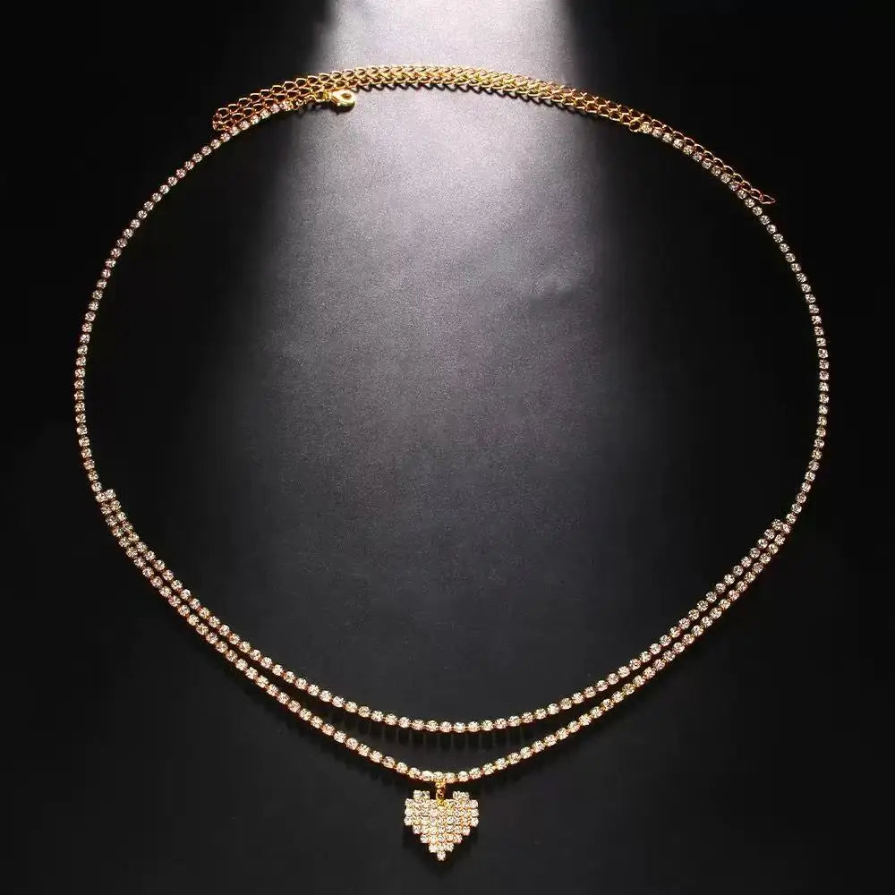 Delicate Luxury Rhinestone Water Drop Belly Chain Jewelry For Women Crystal Waist Accessory