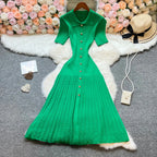 Patchwork Knitted Maxi Dress