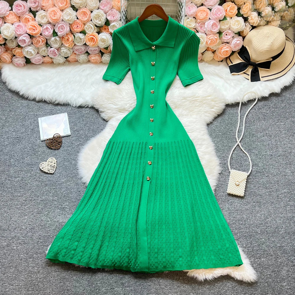 Patchwork Knitted Maxi Dress